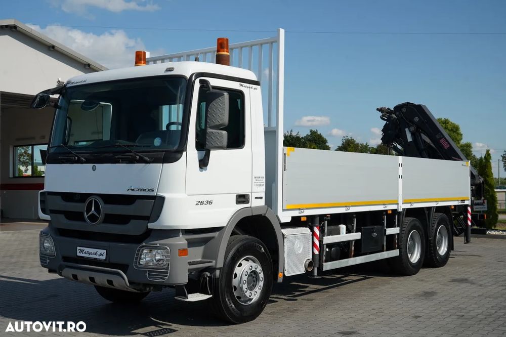 Mercedes-Benz ACTROS 2636 / 6x4 / CAROSERIE DE LIVRARE 7 M + HIAB HDS - EXTENSIE 12,6 M / PODEA REZISTENTĂ / RADIOCOMANDĂ / ROTATOARE / IMPORTAT - 9