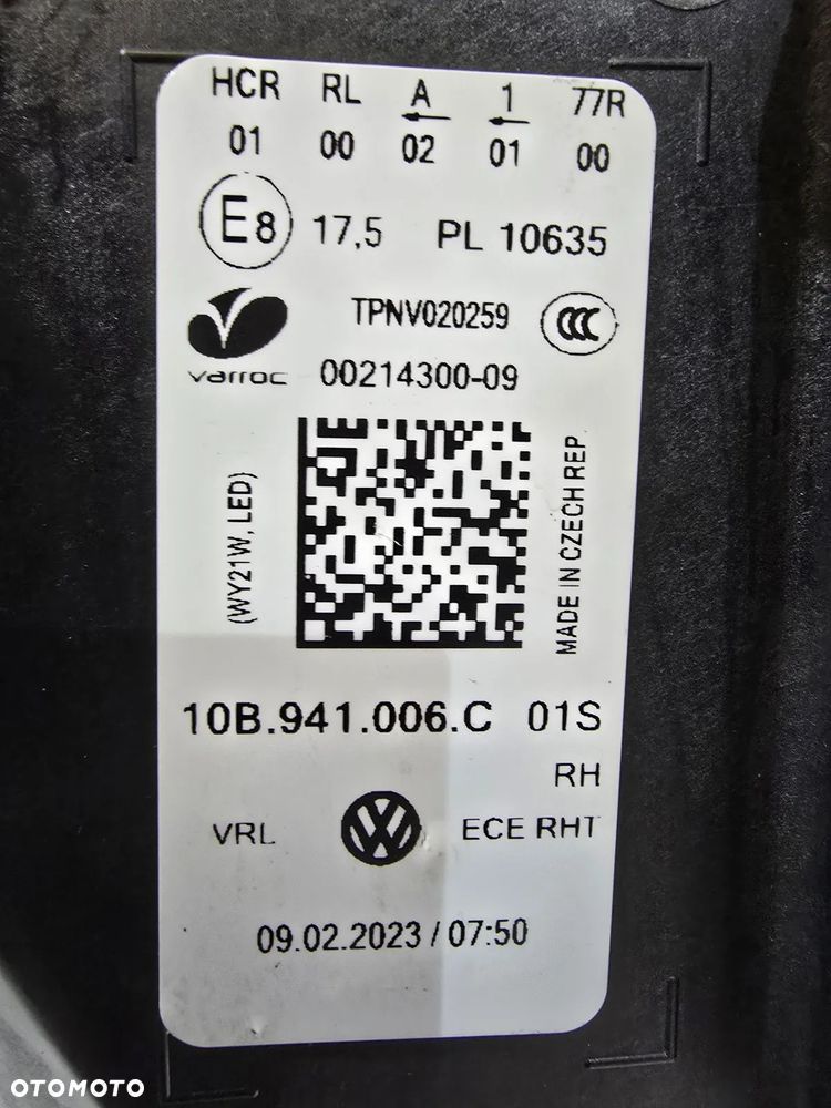 lampa przód prawy prawa vw id3 full led eur - 7