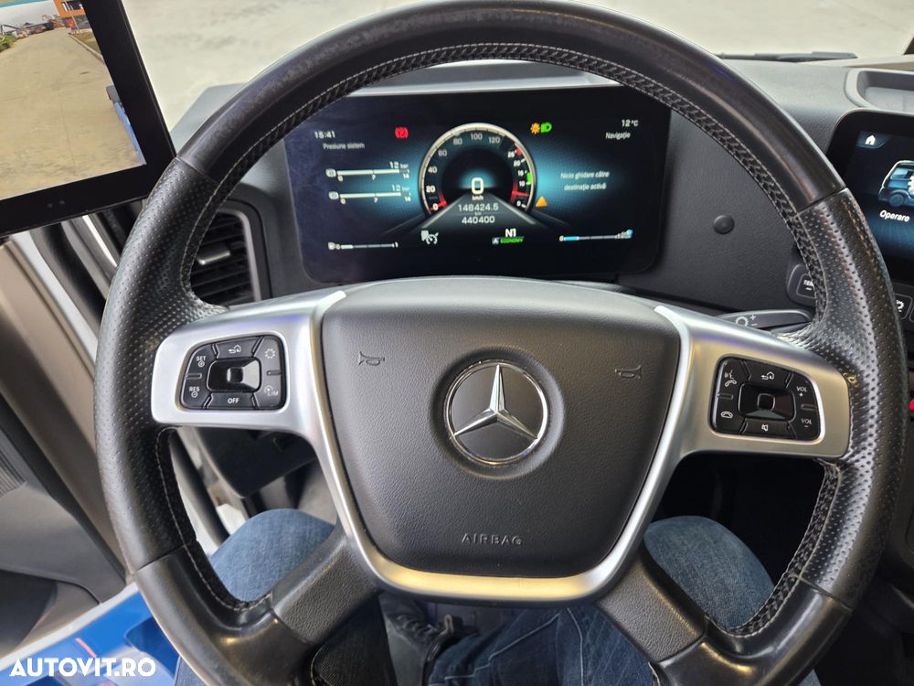 Mercedes-Benz ACTROS 18.510, AUTOMATA+RETARDER 5 trepte, SA CUPLARE REGLABILA la 1,15m si 0,9m, 2 rezervoare cumulat 680l, Spoilere cabina si sasiu, Camere in loc de oglinzi, Navigatie, Frigider, rulat in GERMANIA, posibil leasing 4 ani, PROMOTIE 45.900 EUR+tva - 27