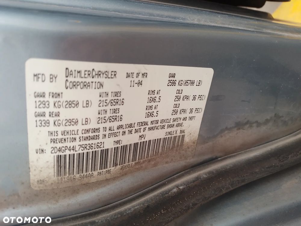 CHRYSLER GRAND VOYAGER IV 00-05 3.8 MPFI SXT - MASKA PBE - 27