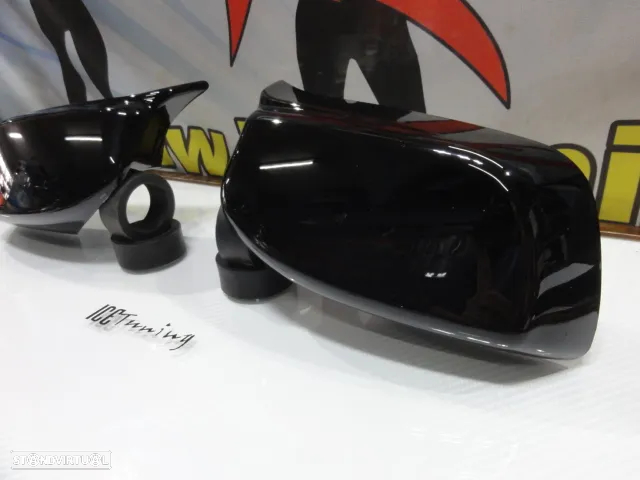 Capas, carcaça de espelhos M4 look em preto brilhante BMW Serie 5 E60, E61, Serie 6 E63, E64 - 8