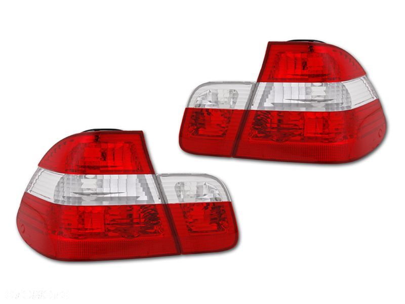 LAMPA TYL KPL BMW 3 E46 LIFT 2001- SEDAN RED WHITE - 1