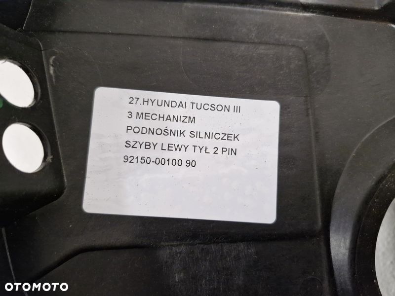 tucson iii mechanizm podnośnik szyby lewy tył tylny silniczek 2 pin 92150-00100 - 4