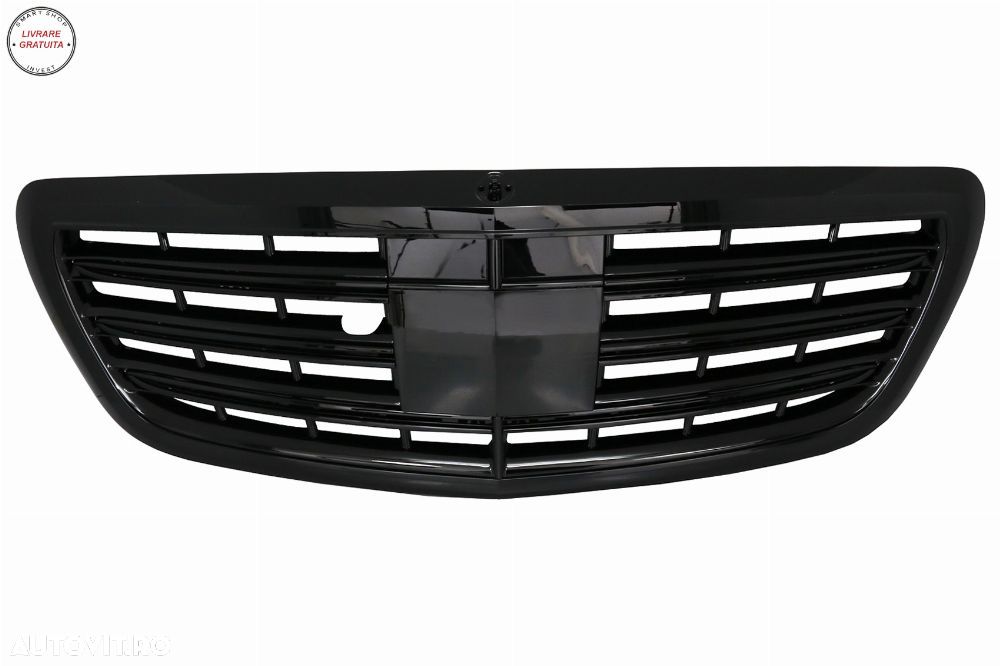 Bara Fata Mercedes S-Class W222 (2013-06.2017) S63 Design cu Grlia Centrala Negru - livrare gratuita - 8