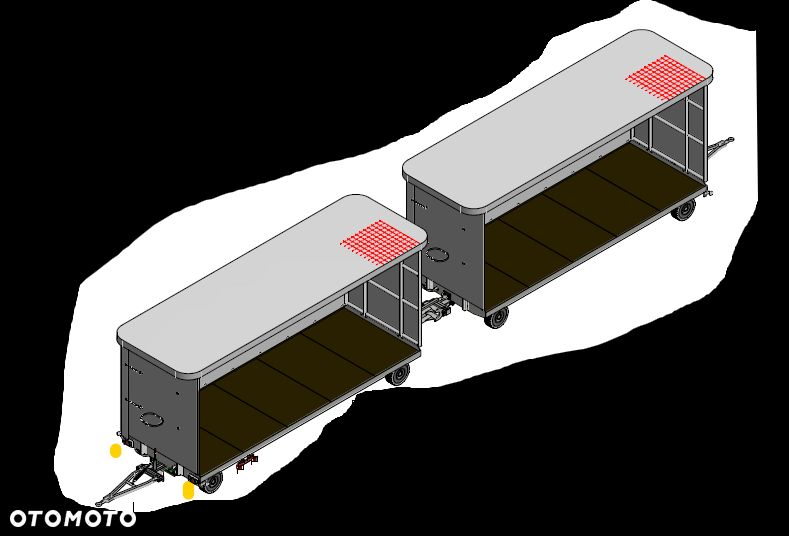 Ackermann KAMPA niemiecka przyczepa przemysłowa udźwig 5 ton 190x550cm dach + plandeka firanka, jak NOWA pociąg transportowy z 2 przyczep - 33