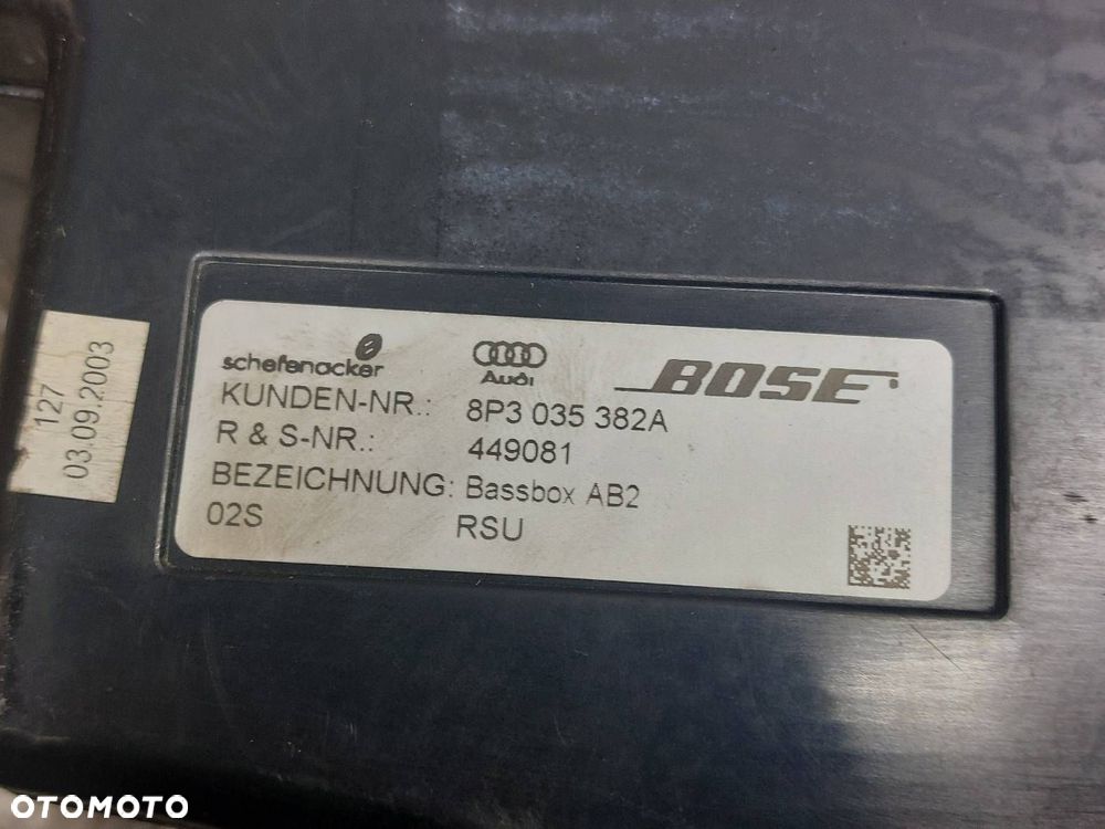 GŁOŚNIKI KPL AUDI A3 8P BOSE 8E0035411A 8H0035411A 8P0035223A 8P3035382A - 8