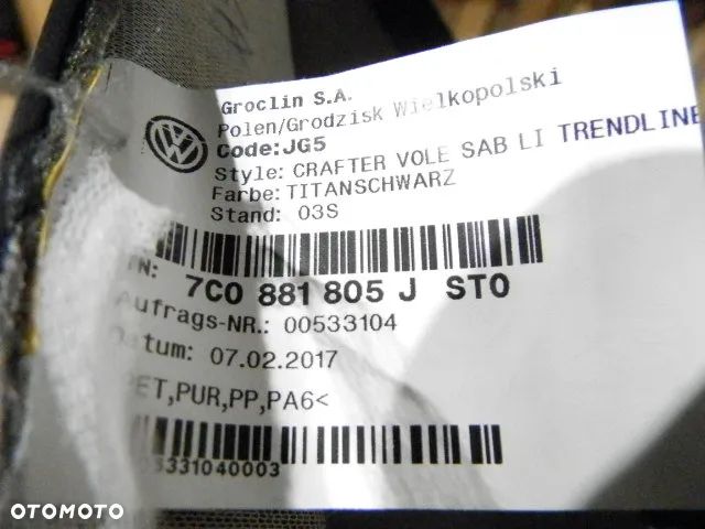 FOTEL FOTELE SIEDZISKO KANAPA KIEROWCY Z PODNÓŻKIEM LUB BEZ OPARCIE VW CRAFTER II MAN TGE NOWE ORYGINAŁ - 15