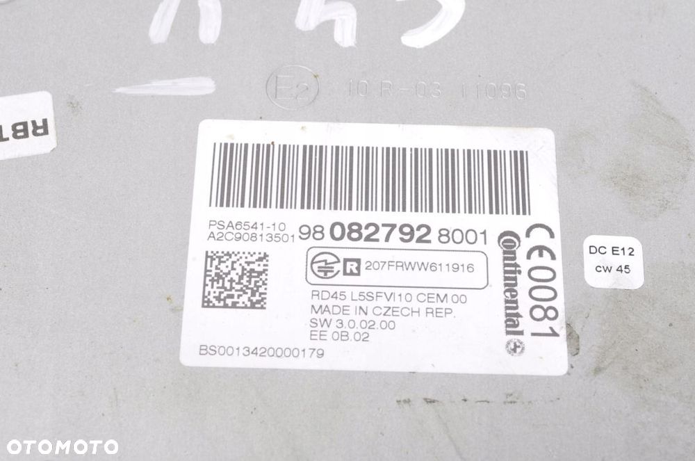 CITROEN C4 II RADIO 9808279280 - 2