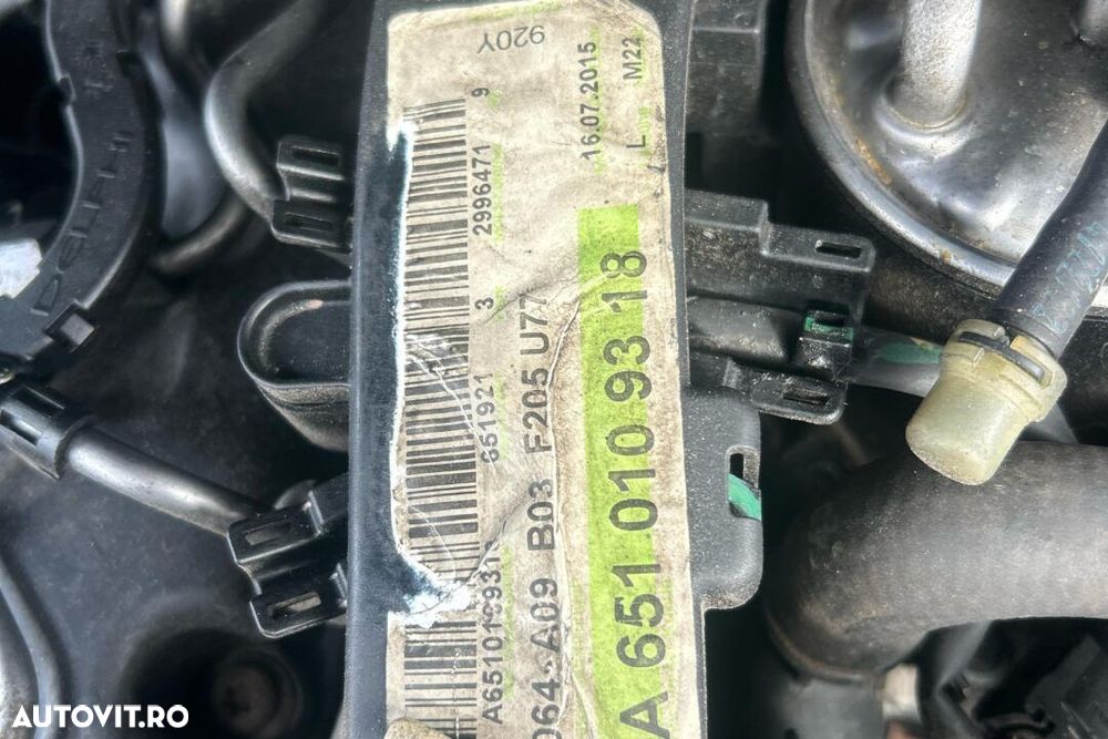 MOTOR MERCEDES-BENZ C-CLASS(W205) 2.2Diesel - EURO 6 - COD MOTOR : 651.921 - 2
