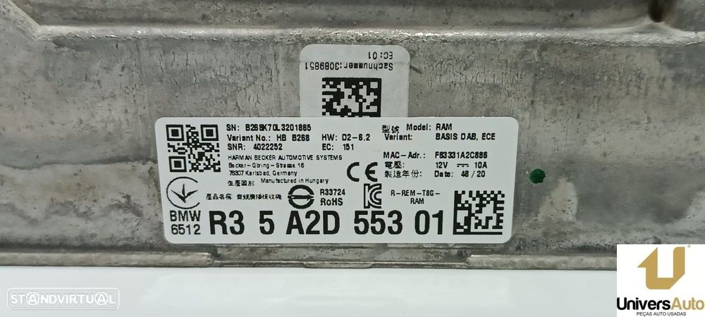MÓDULO ELETRÓNICO BMW SERIE 1 LIM. (F40) 118D M SPORT - 3