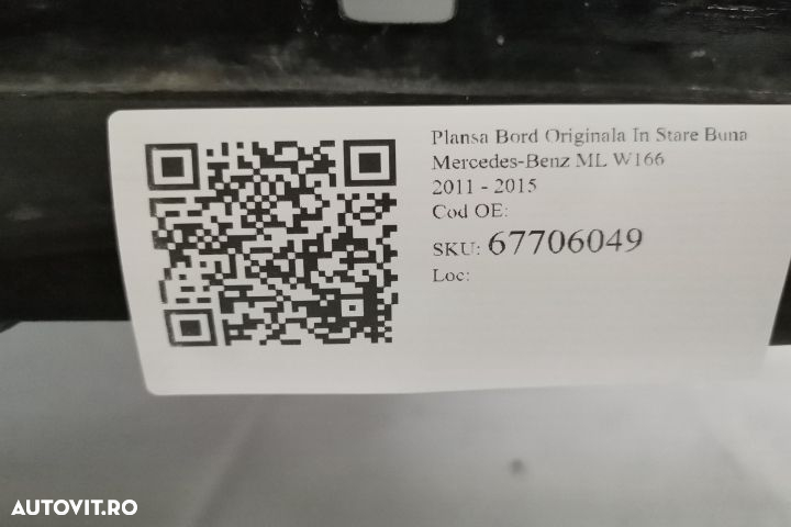 Plansa Bord Originala In Stare Buna Mercedes-Benz  ML  W166 [2011 - 20 - 6