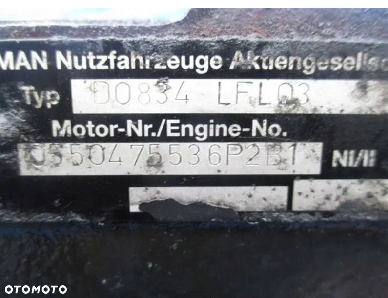 Silnik MAN D0834 LFL03 280KM 2002R - 2