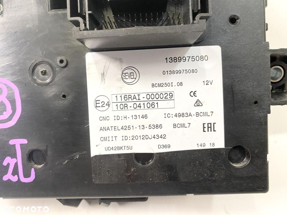 DUCATO 2.3 17- EURO 6 MODUŁ BODY BSI BCM 1389975080 - 2