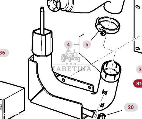 Massey Ferguson 8480 Rura Wylotowa Tłumik CZĘŚCI 4281310M2