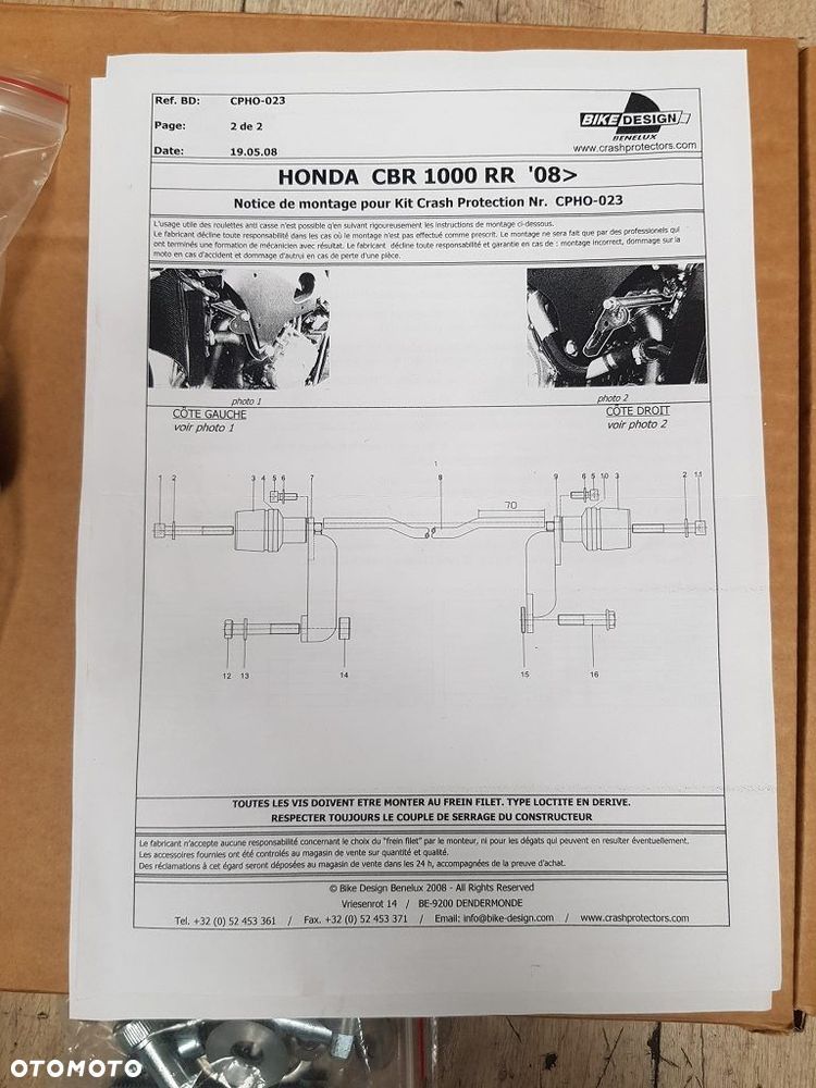 Crash pady Bike Design CPHO-023 Honda CBR 1000 RR - 9