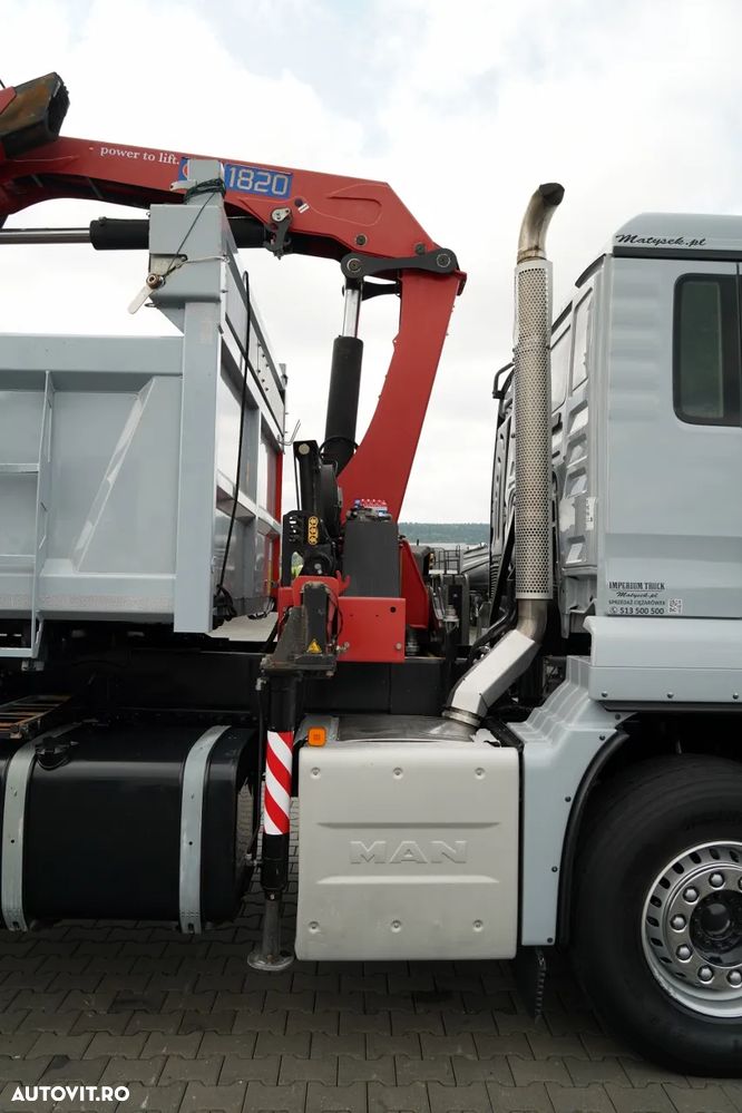 MAN TGS 33.360 / 6x4 / BASCULĂ + HDS HMF 1820 K-RC / extensie 10m / HIDRODECKER / GRAPPER / NAVI / MANUAL / IMPORTAT - - 19