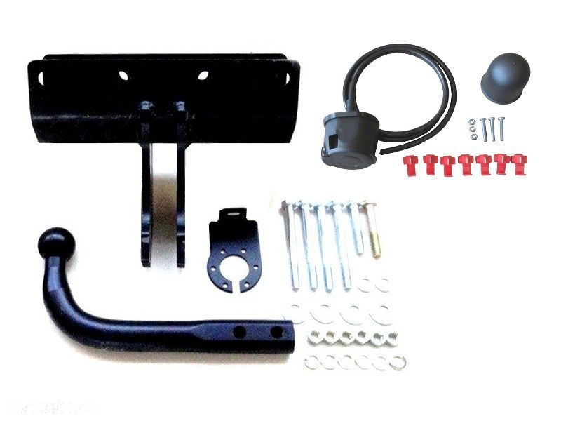 Nowy Kompletny Hak Holowniczy Auto-Hak Słupsk + Kula + Moduł + Wiązka Uniwersalna + Gniazdo elektr. Bez cięcia zderzaka do Jeep Wrangler Jk od 2006 - 4