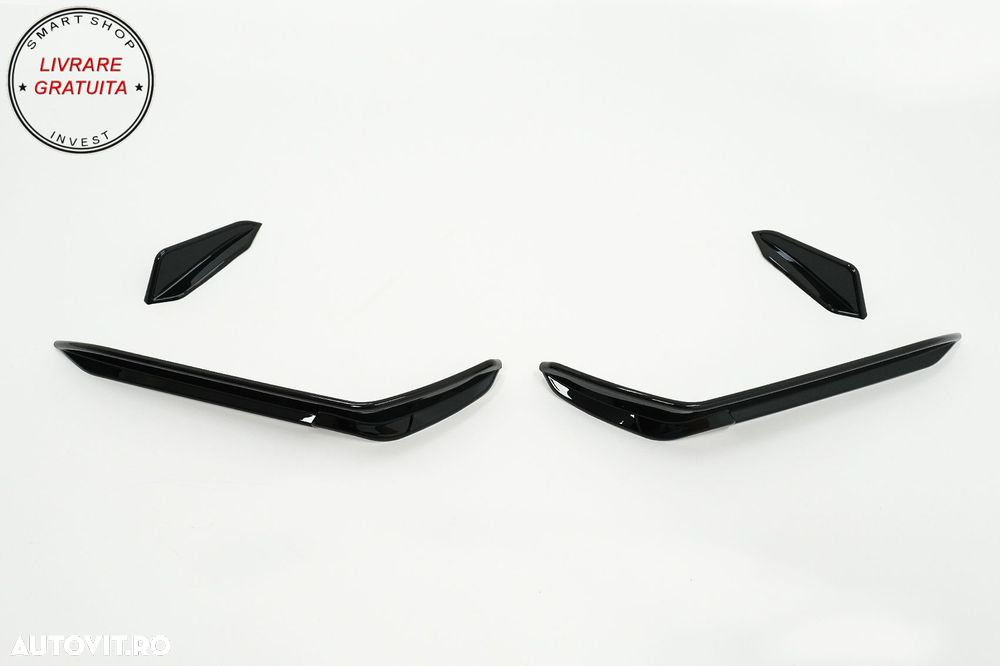 Ornamente bara fata flapsuri VW Golf 7.5 R Hatchback (2017-2020) Negru Lucios- livrare gratuita - 3