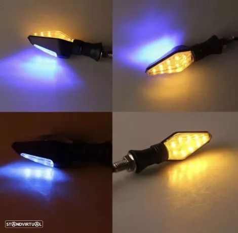 Piscas led honda suzuki yamaha kawasaki universais café racer mota - 1