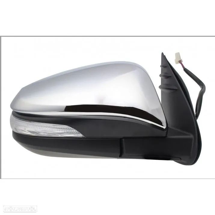 Espelho retrovisor Toyota Hilux GUN125 Anos 2015- Cromado com pisca - 1