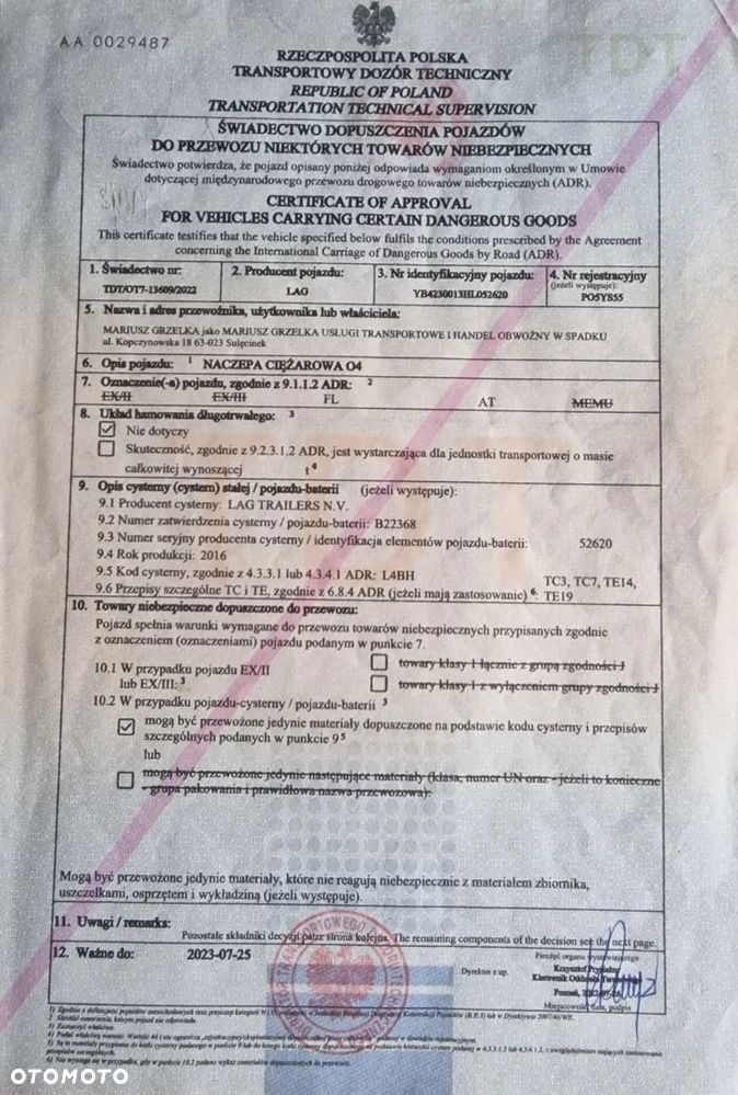 Lag Cysterna chemiczna ADR - LAG (L4BH) - 6