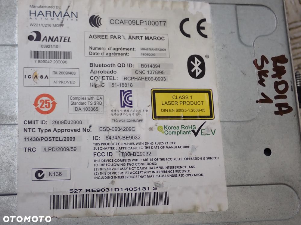 RADIO NAWIGACJA -  NISSAN JUKE F15 400 SKODA SUPERB/ YETI, HYUNDAI I40, MAZDA 5, OPEL COMBO II, HYUNDAI IX 35, PEUGEOT 208, MERCEDES W221, SKODA 5J0035161A, MERCEDES W221 LIFT 1036900743 - 23