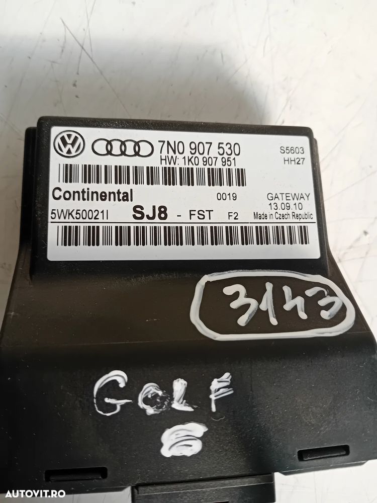 Modul Can Gateway Vw Golf 6 VI Jetta Touran Seat Skoda Cod 7N0907530 1K0907951 An 2008-2013 - 4