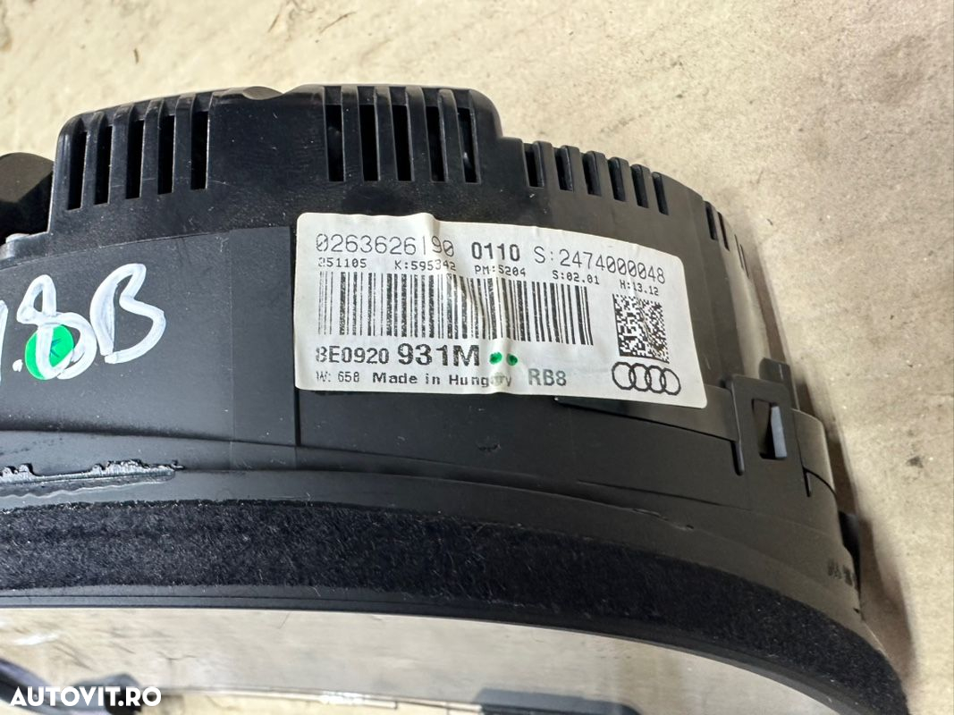 Ceasuri kilometraj color AUDI A4 B7 benzina cu 67.000 km an 2004-2007 cod 8E0920931M - 5