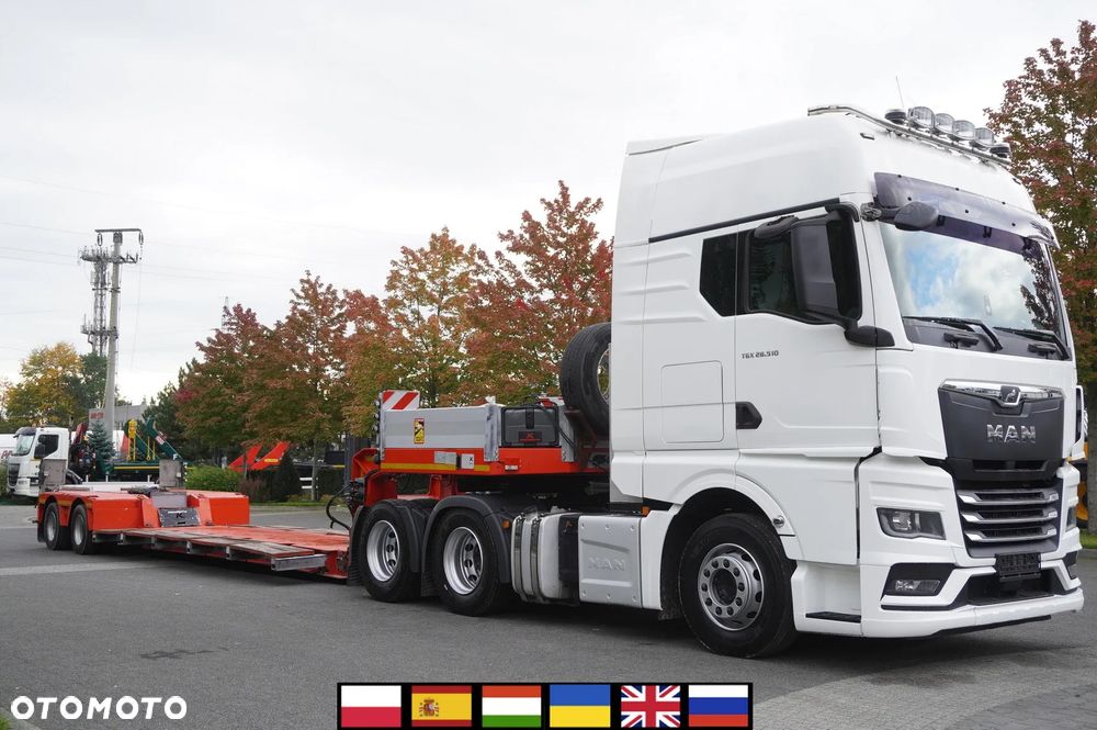 MAN TGX 28.510 6×2 / Naczepa niskopodwoziowa Kässbohrer LB2 TIEF-BETT / naczepa rozsuwana 16.5 m / DMC 65 t / osie skrętne - 1