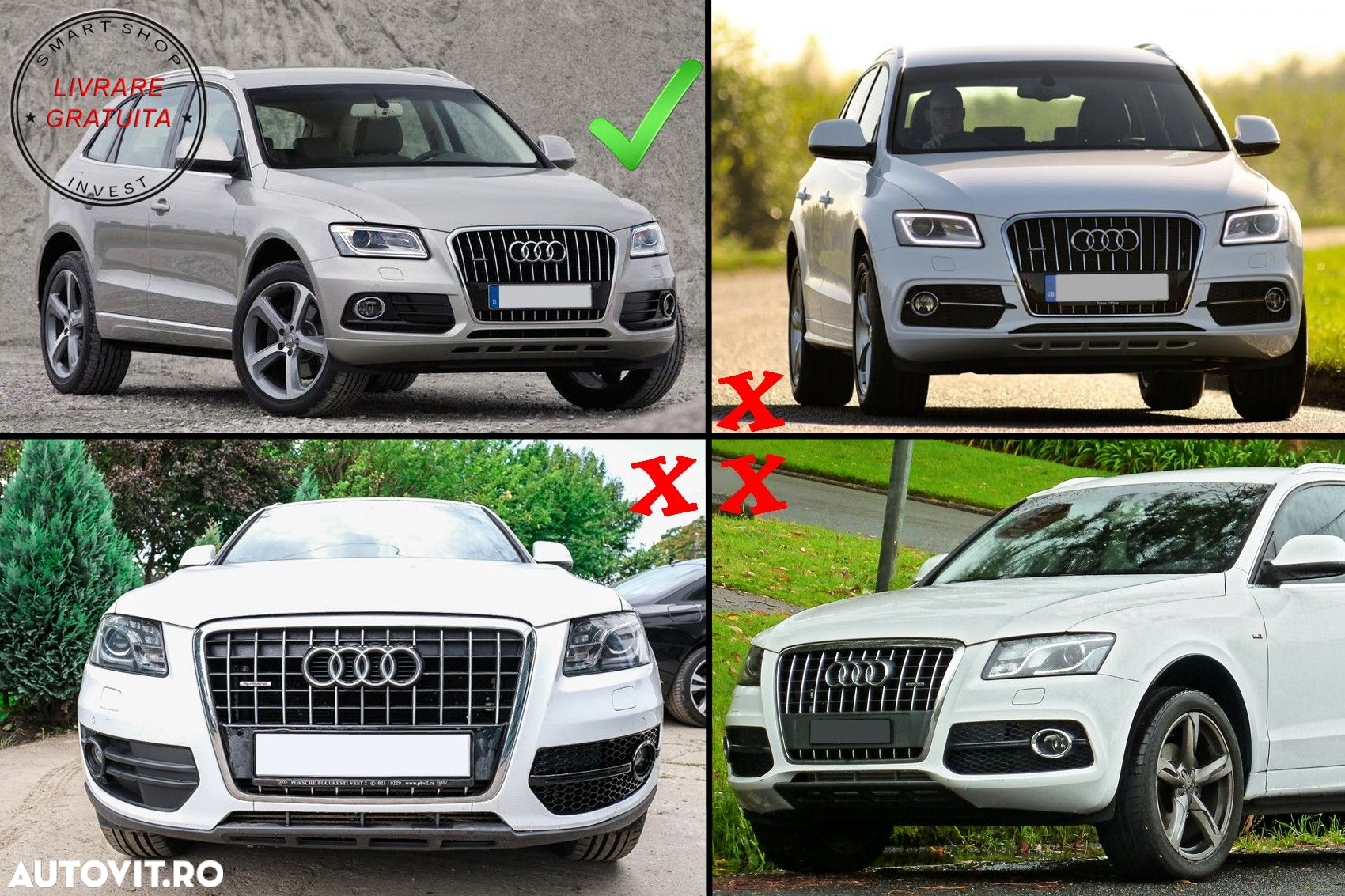 Grile Laterale Audi Q5 SUV 8R Facelift (2012-2016) RS Design Negru Lucios- livrare gratuita - 5