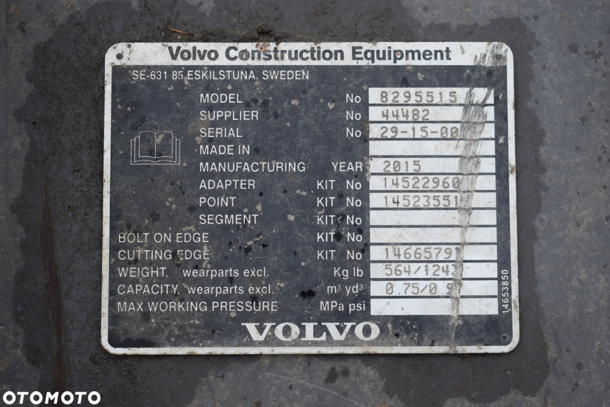 Oryginalna łyżka kopiąca Volvo z zębami na s60 * 100 CM * S60 * 0.75l * 2015r * - 19