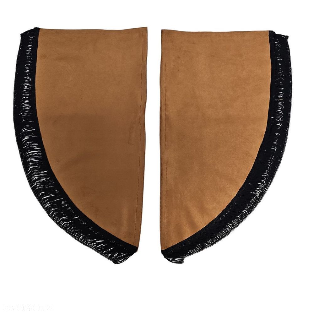 ZASŁONY BOCZNE SKOSY TIR BUS - materiał: NUBUCK -Rudy + Fredzle Czarne - 1