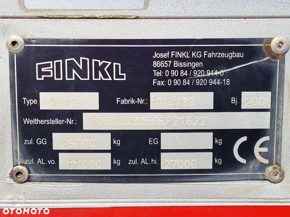 Finkl SAV35 – NACZEPA DO PRZEWOZU ŻYWYCH ZWIERZĄT | 3 OSIE BPW | 3 POKŁADY | WENTYLACJA | PODNOSZONY DACH - 19