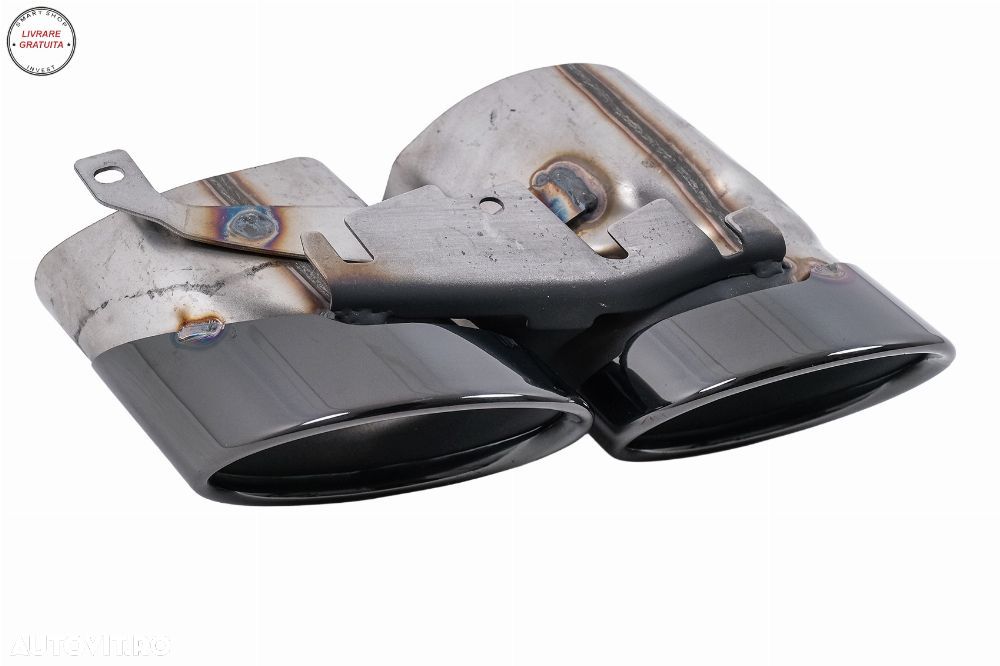 Difuzor Bara Spate Evacuare Dubla Audi Q8 S-Line (2018-2023) Evacuari Negre- livrare gratuita - 8