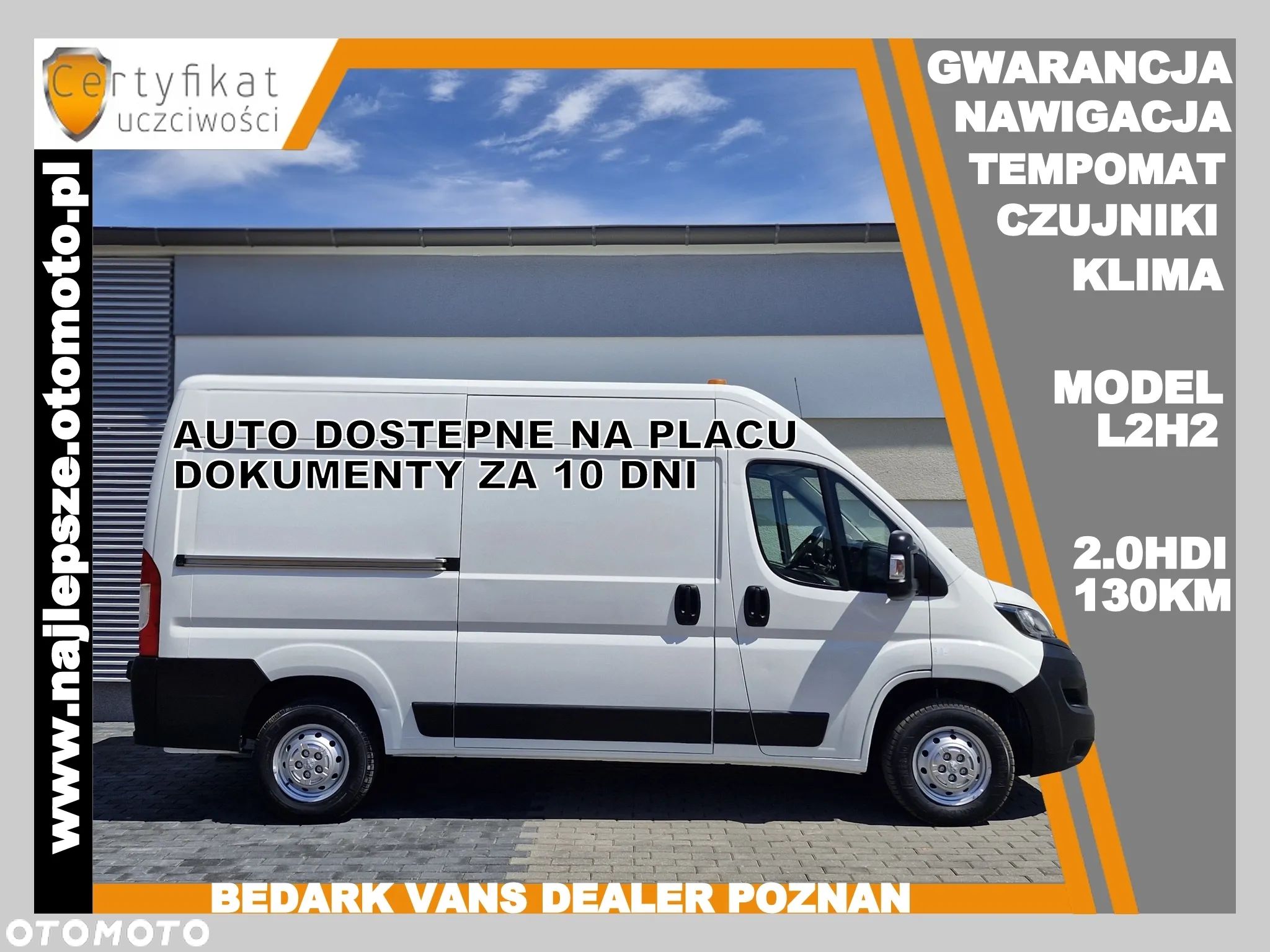 Citroën Jumper L2H2, nawigacja, klima, kamera cofania, czujniki - 1