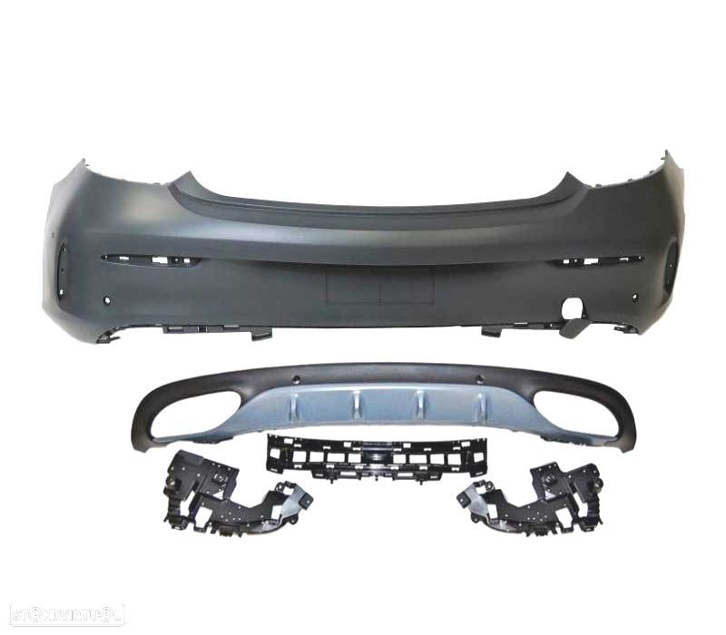 PARA-CHOQUES TRASEIRO MERCEDES W205 14-18 LOOK AMG PRETO - 2