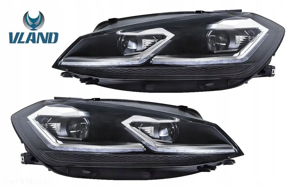 Reflektory Lampy kpl Vland Led + H7 Tuning Chrom Vw Golf VII 7 .5 5g0 Lift - 3