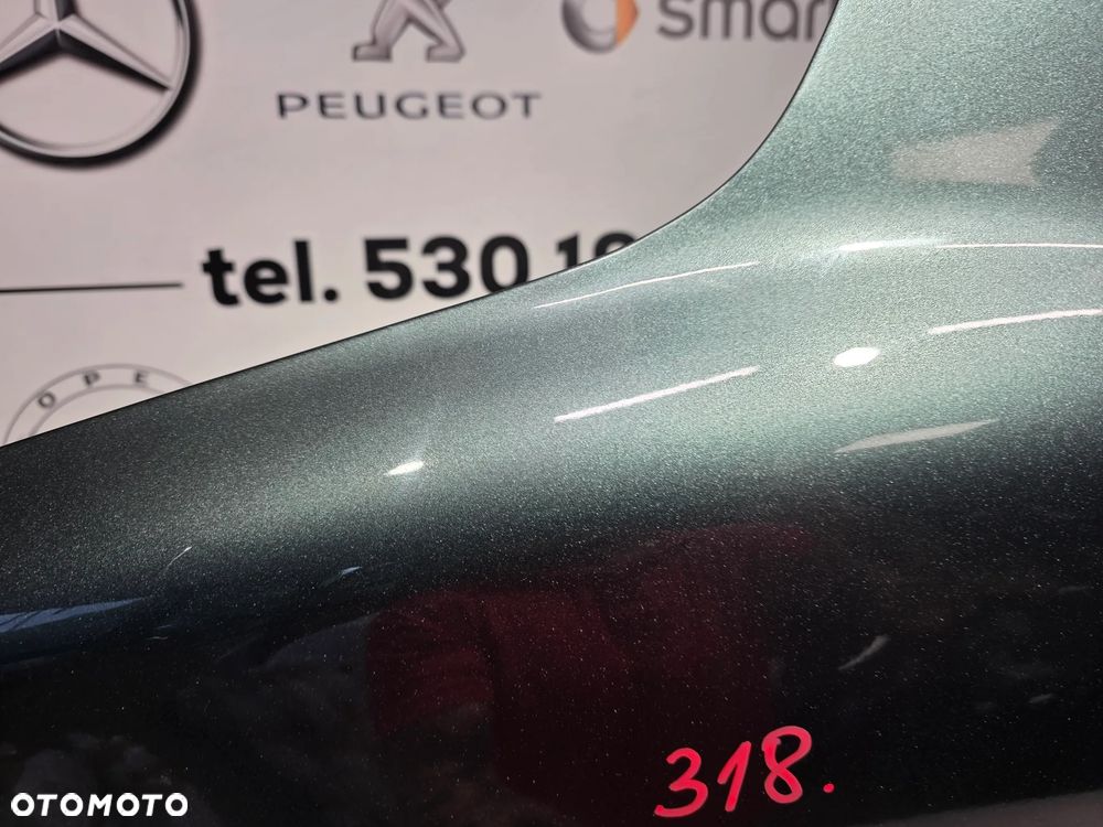 DACIA SANDERO III STEPWAY 20- LEWY BARDZO ŁADNY LEWY BŁOTNIK PRZEDNI PRZÓD + LISTWA + ŚLIZG CIEMNOZIELONY METALIK NR AUKCJI BŁ318 - 7