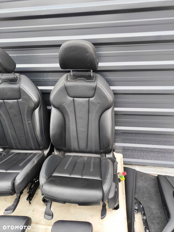 FOTEL FOTELE SKÓRA KOMPLET S LINE AUDI A4 B9 BIAŁA NIĆ PODGRZEWANE ! - 6