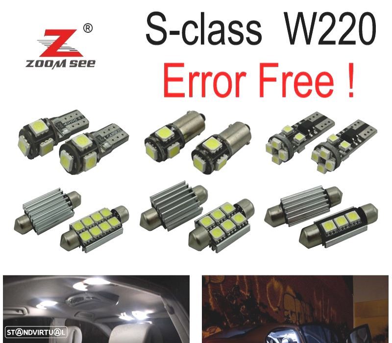 KIT COMPLETO DE 27 LÂMPADAS LED INTERIOR MERCEDES E CLASE W211 SEDÂN E200 E220 E240 E270 02-08 - 1