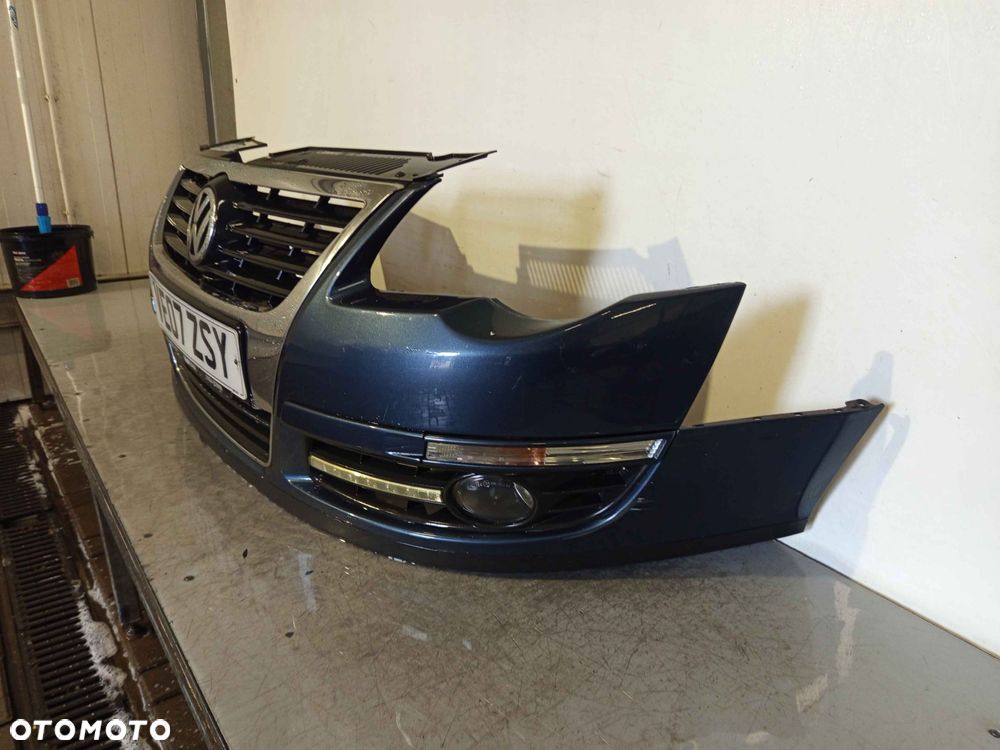 + ZDERZAK PRZÓD PRZEDNI VW VOLKSWAGEN PASSAT B6 LC5F GRANATOWY POPIELATY LED DRL HALOGENY - 2