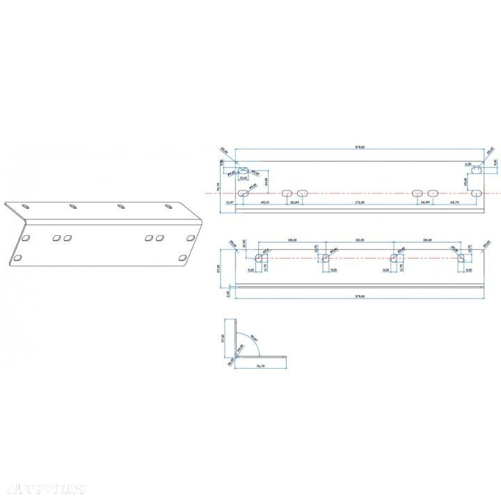 Suport Numar Auto, Cu Suport Pentru Led Bar, Led Proiectoare, Bull Bar - 4
