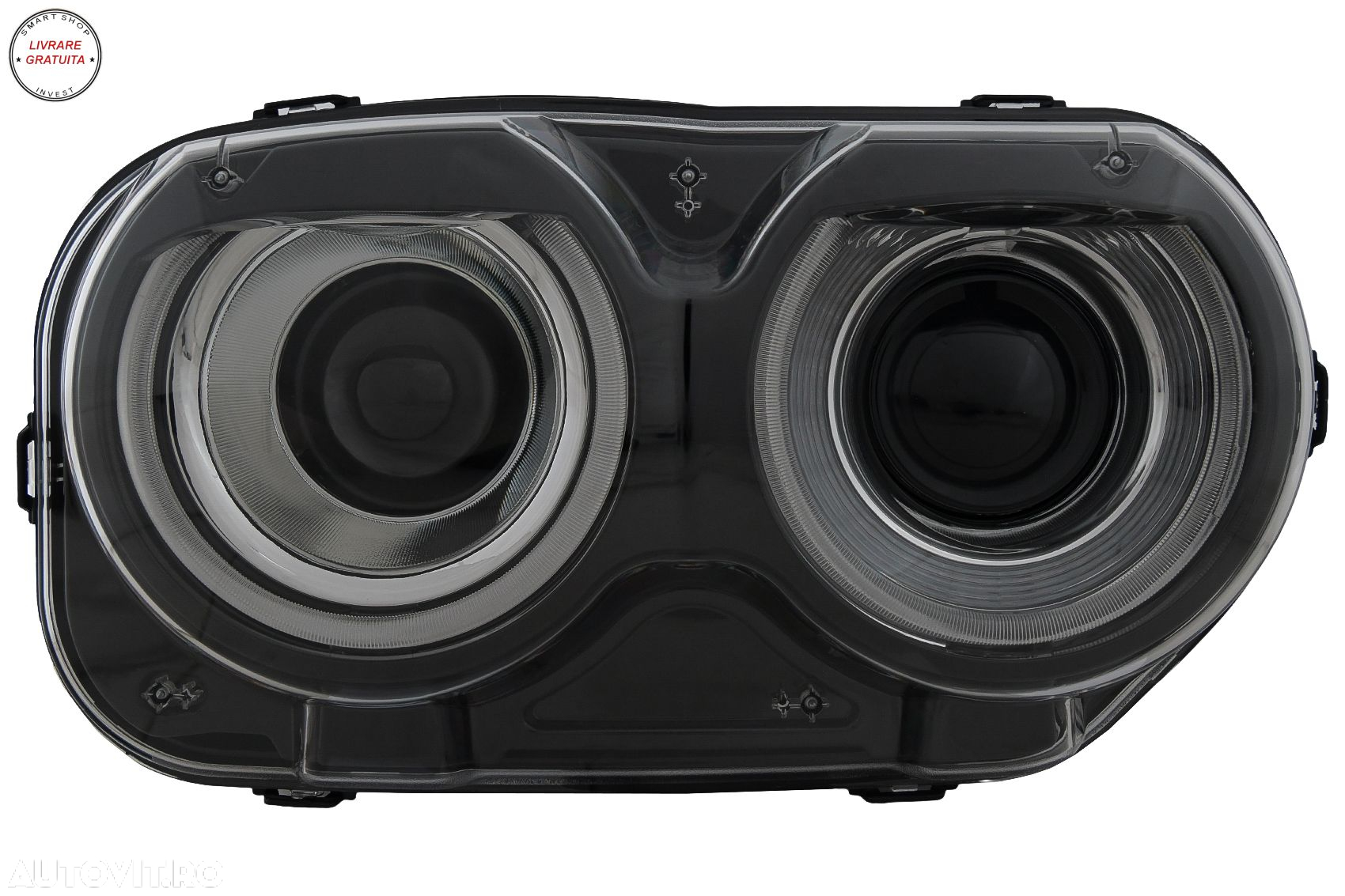 Faruri LED Dodge Challenger (2015-2024) Negru cu Lumini RGB- livrare gratuita - 3