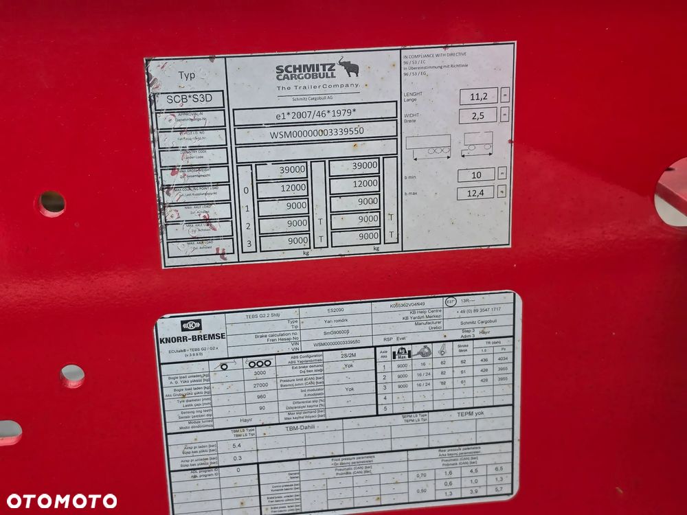 Schmitz Cargobull SCHMITZ CARGOBULL SCB S3D – PODWOZIE KONTENEROWE – 2019 ROK – 45’ – 3 OSIE – EBS KNORR – 67 000 PLN NETTO - 14