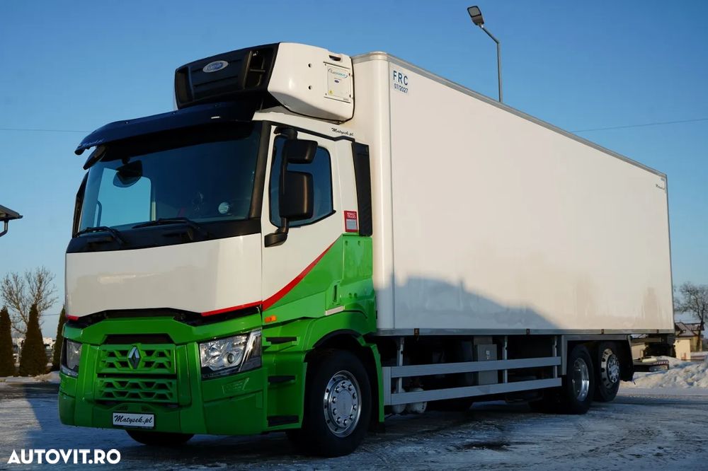 Renault T 430 / 6x2 / REFRIGERAT -9 M / UNITATE CARRIER SUPRA 1250 / platformă elevatoare / oblon rulant / punte de ridicare / direcție - 4
