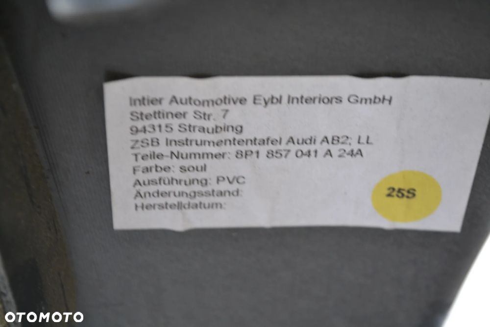 AUDI A3 8P DESKA ROZDZIELCZA KONSOLA CZARNA PODUSZKA AIRBAG PASAŻERA KPL 8P1857041A  POMORSKIE - 6