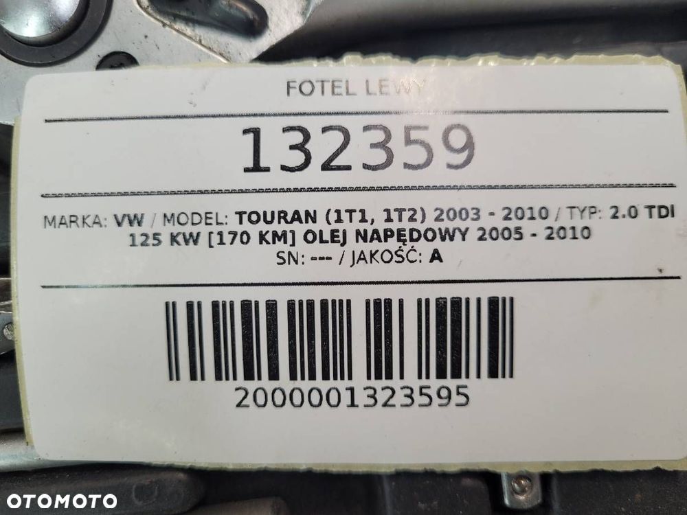 FOTEL LEWY PRZÓD KIEROWCY VW TOURAN EUROPA - 10