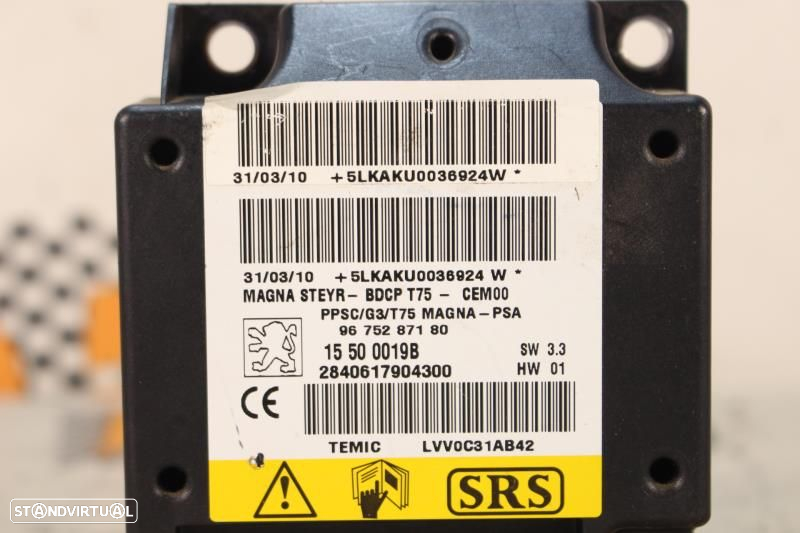 Centralina De Airbags Peugeot Rcz  9675287180 / 15500019B / 96 752 871 - 5
