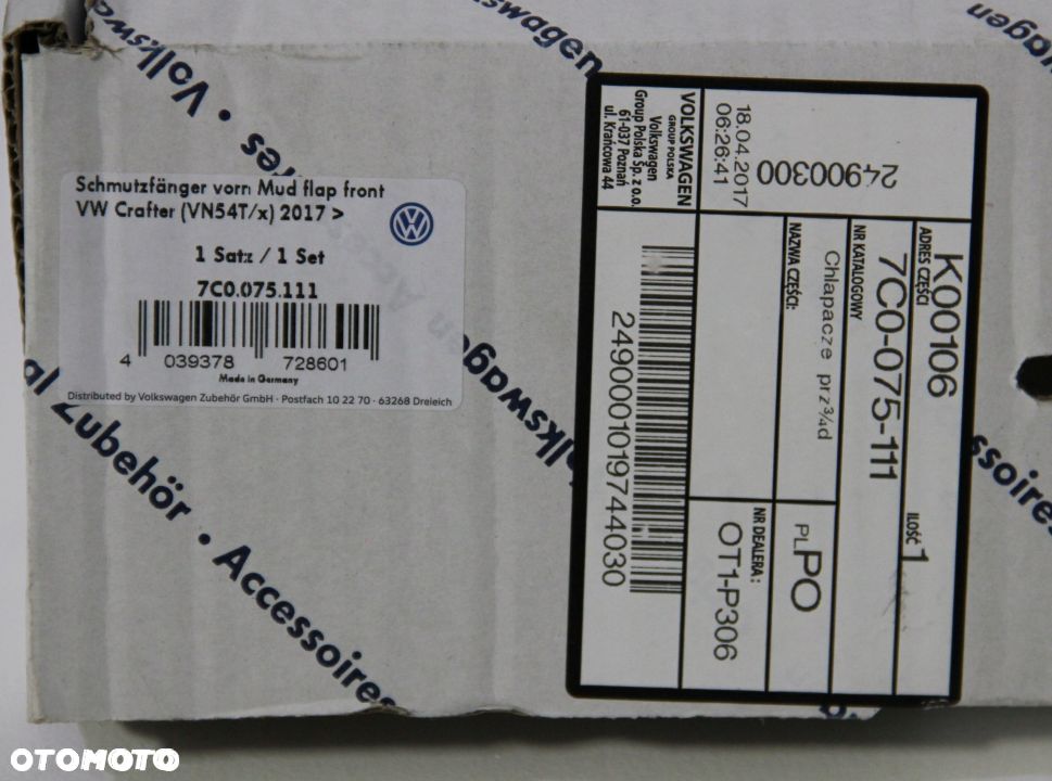 VW CRAFTER KOMPLET CHLAPACZY 7C0075101 7C0075111 - 5