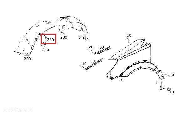 MERCEDES WIELE MODELI Spinka nit nadkola przod - 2